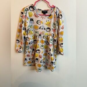 4/30$ Picapino colorful Animal Print Longsleeve Dress 4 years